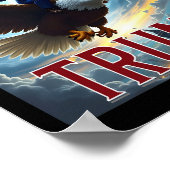 トランプ大統領はワシに乗っている。愛国的な政治 ポスター (角)