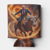 トランプ大統領は火と牛の上でクーラー 缶クーラー (裏面)