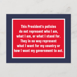 トランプ大統領は私を代表していない ポストカード