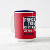 トランプ大統領は米国を選んだ ツートーンマグカップ (正面左)