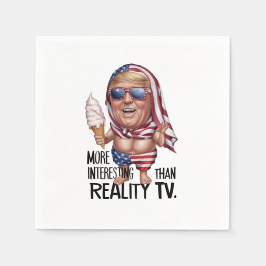 トランプ大統領は象徴的なアメリカのサングラスを身に着けている スタンダードカクテルナプキン (正面)