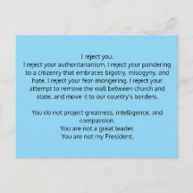 トランプ大統領へのはがき