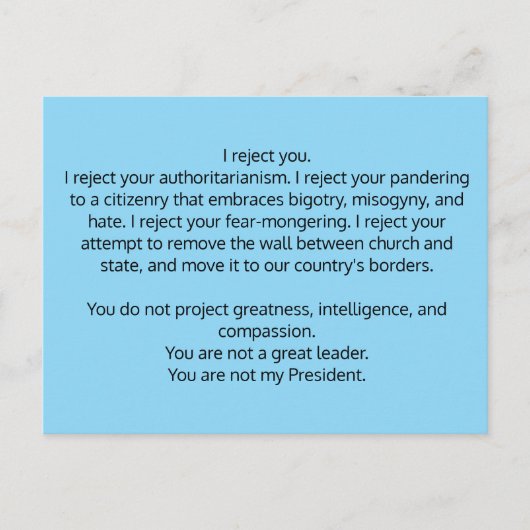 トランプ大統領へのはがき ポストカード (正面)