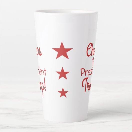 トランプ大統領への応援! カフェラテマグ (正面)
