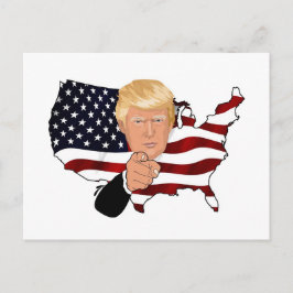 トランプ大統領アメリカ合衆国国旗 ポストカード