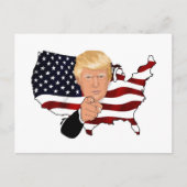 トランプ大統領アメリカ合衆国国旗 ポストカード (正面)