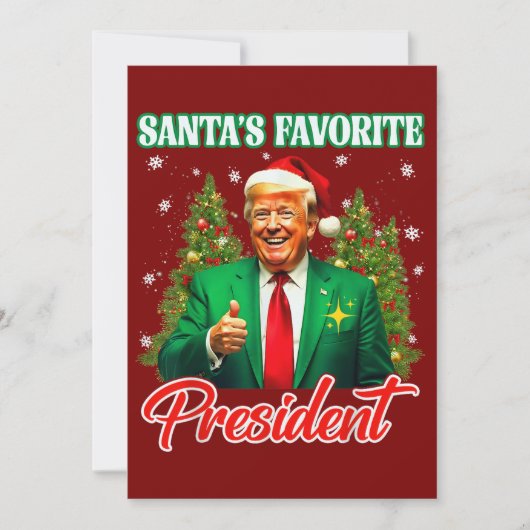 トランプ大統領クリスマスギフト|サンタが愛する大統領 シーズンカード (正面)
