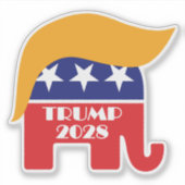 トランプ大統領再選2028 3期目 シール (正面)