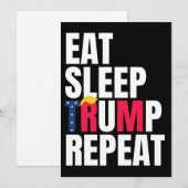 トランプ大統領再選 Eat Sleep Trump Repeat 招待状 (正面/裏面)