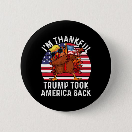 トランプ大統領勝ってよかったアメリカ奪還感謝 缶バッジ (正面)