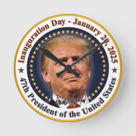 トランプ大統領就任式の日2025年1月20日 ラウンド壁時計