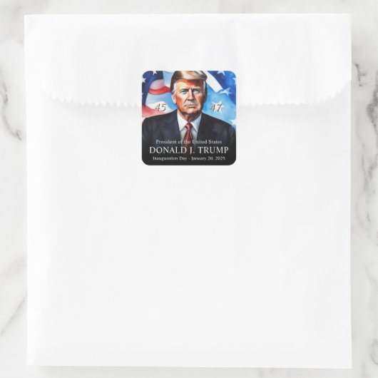 トランプ大統領就任式の記念すべき日 スクエアシール (バッグ)