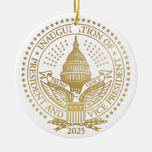 トランプ大統領就任式1回目と2回目 セラミックオーナメント (正面)