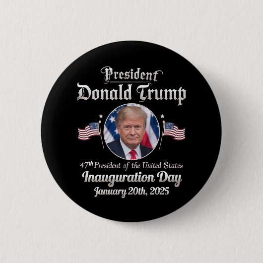 トランプ大統領就任式2025年第47代アメリカ大統領 缶バッジ (正面)