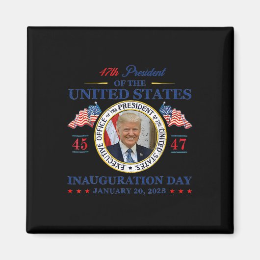 トランプ大統領就任式2025年記念の日 マグネット (正面)