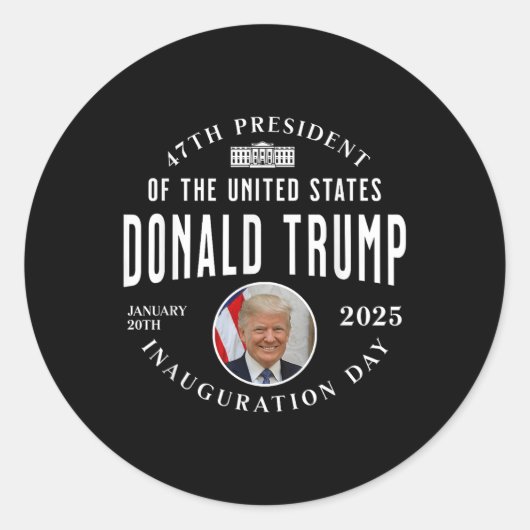トランプ大統領就任式2025年記念の日 ラウンドシール (正面)