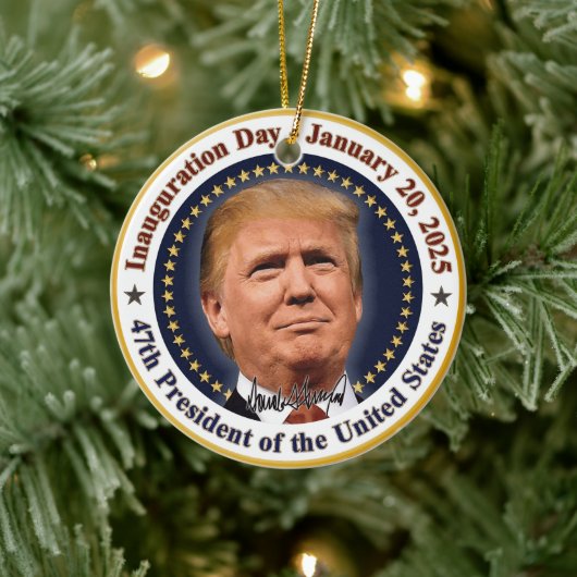 トランプ大統領就任式2025年1月20日 セラミックオーナメント (ツリー)