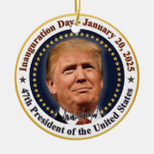 トランプ大統領就任式2025年1月20日 セラミックオーナメント (正面)