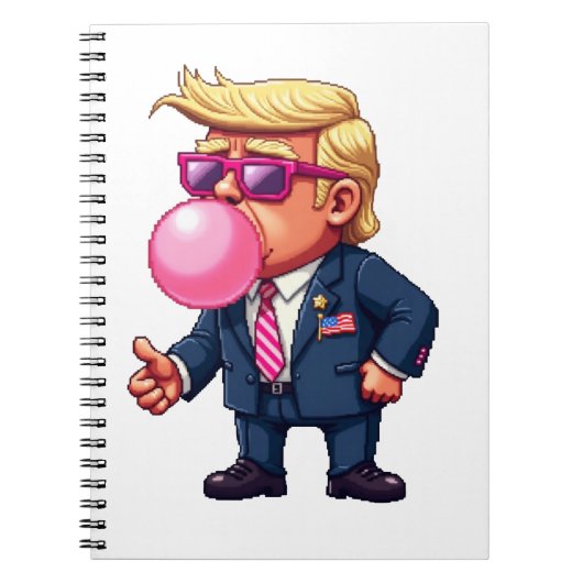 トランプ大統領就任式MAGAピクセルデザイン ノートブック (正面)