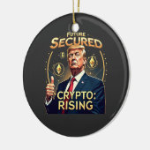 トランプ大統領就任日、未来を守る仮想通貨の台頭 セラミックオーナメント (左)