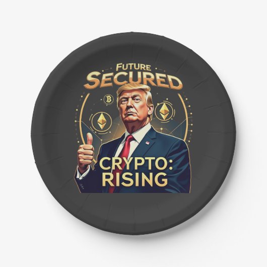 トランプ大統領就任日、未来を守る仮想通貨の台頭 ペーパープレート (正面)