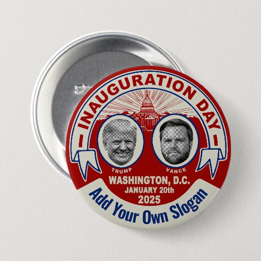 トランプ大統領就任記念のカスタムスローガン 缶バッジ (正面&裏面)