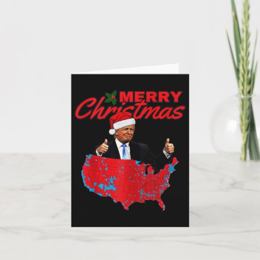 トランプ大統領選挙結果マップおもしろクリスマス カード (正面)
