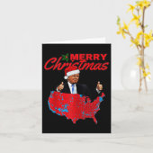 トランプ大統領選挙結果マップおもしろクリスマス カード (黄色い花)