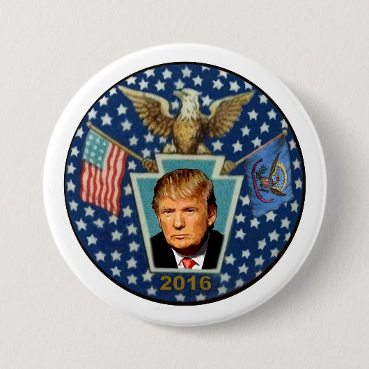 トランプ大統領2016 缶バッジ (正面)