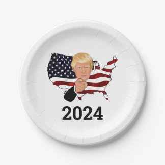 トランプ大統領2024パーティープレート。ペーパープレート ペーパープレート