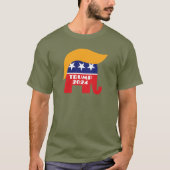 トランプ大統領2024共和党象ヘアロゴ Tシャツ (正面)