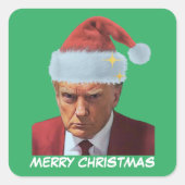 トランプ大統領2024年マグはメリークリスマスを撃った スクエアシール (正面)