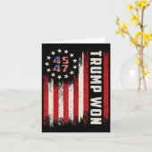 トランプ大統領2024年勝利 第45・47代米国大統領 アメリカ国旗 カード (黄色い花)