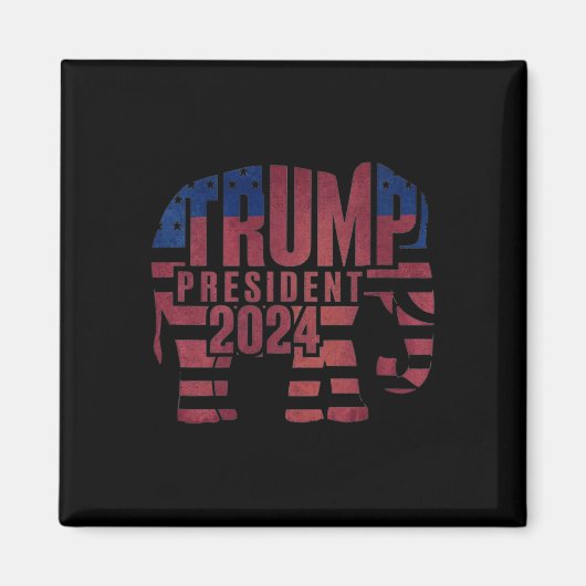 トランプ大統領2024年象共和党員 マグネット (正面)