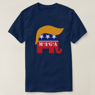 トランプ大統領2024 GOPエレファントヘアロゴ MAGA Tシャツ