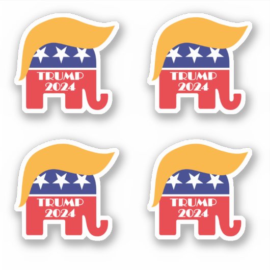 トランプ大統領2024 GOP共和党エレファントヘア シール (正面)