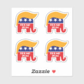 トランプ大統領2024 GOP共和党エレファントヘア シール (シート)