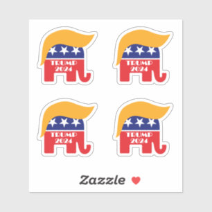 トランプ大統領2024 GOP共和党象の髪 シール