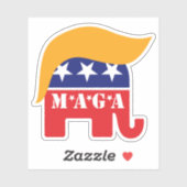 トランプ大統領2024 GOP 象の髪の毛 MAGA シール (シート)