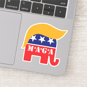 トランプ大統領2024 GOP 象の髪の毛 MAGA シール