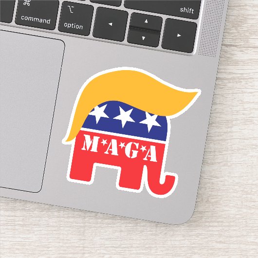 トランプ大統領2024 GOP 象の髪の毛 MAGA シール (詳細)