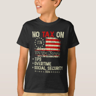 トランプ大統領2024 Tipsの残業税なし Tシャツ