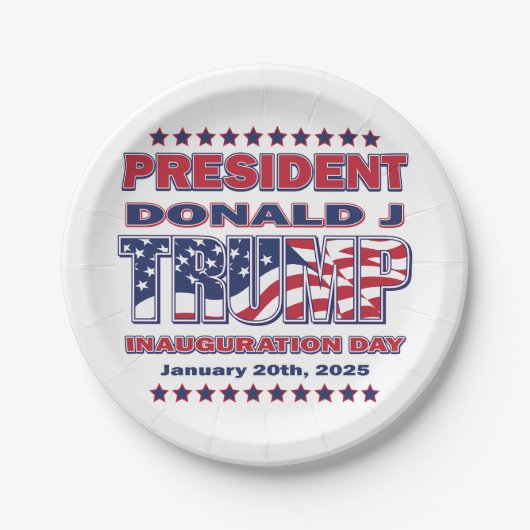 トランプ大統領2025年発足 ペーパープレート (正面)