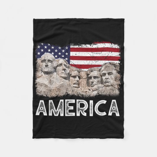 トランプ大統領45期廬武者同盟山米国旗 フリースブランケット (正面)