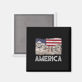 トランプ大統領45期廬武者同盟山米国旗 マグネット (正面/裏面)