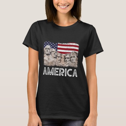 トランプ大統領45期廬武者同盟山米国旗 Tシャツ (正面)