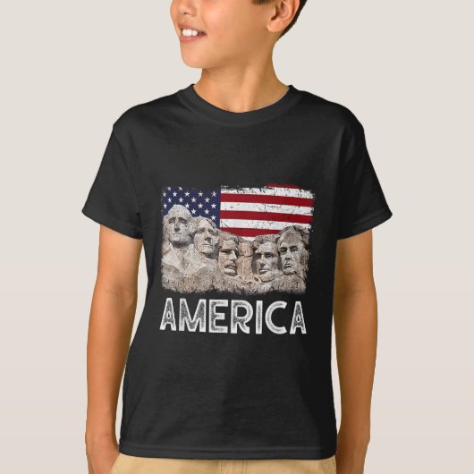 トランプ大統領45期廬武者同盟山米国旗 Tシャツ (正面)
