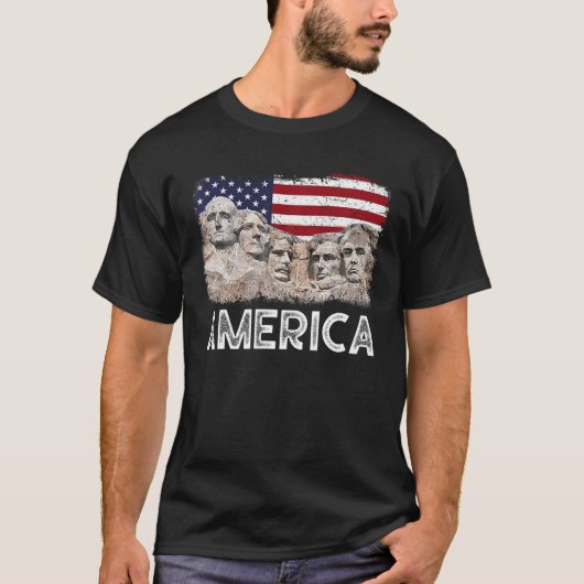 トランプ大統領45期廬武者同盟山米国旗 Tシャツ (正面)