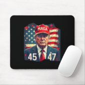 トランプ大統領45-47メガアメリカ国旗 マウスパッド (マウス)