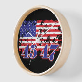 トランプ大統領45 47 壁時計 (傾斜)